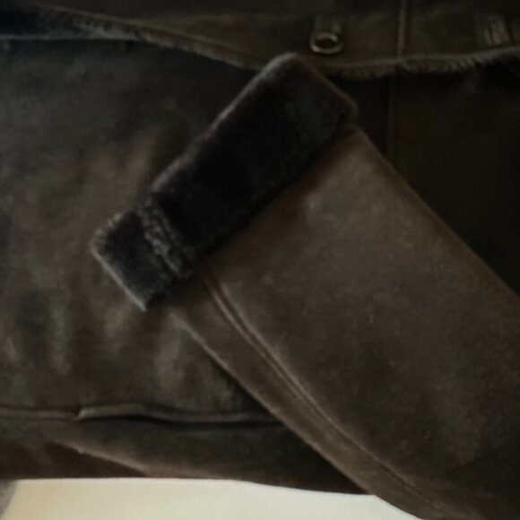 Liz Claiborne Collection Real Suede Coat w/ Faux Shearling Lining – Size 14 – He - Picture 8 of 14
